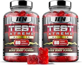 Test Xtreme Gummies for Men (120 Gummies - 2 Month Course) - High Strength Booster for Men - Mixed Berry Flavour - Features Maca, Ginseng, Zinc and Selenium - Sugar Free & Vegan Suitable