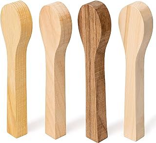BeaverCraft BB2 Wood Carving Kit - Unfinished Wooden Spoon Blanks for Whittling - Basswood Carving Blanks