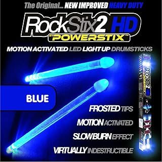 2 HD BLUE, BRIGHT LED LIGHT UP DRUMSTICKS, with fade effect, Set your gig on fire! (BLUE ROCKSTIX)
