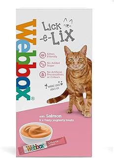 Webbox Lick-e-Lix Salmon Flavour Cat Treat, 5 x 15g