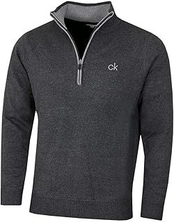 Calvin Klein Mens 2025 Lined Chunky Windproof Lined 1/2 Zip Sweater