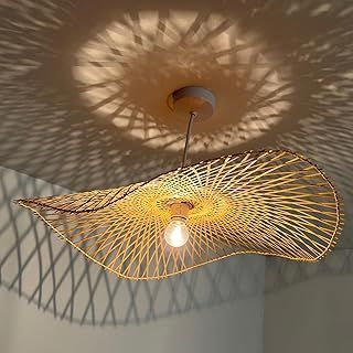 Lighting Large Brown Bamboo Ceiling Lamp Shade Easy Fit Lampshade Non Electrical