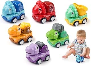 6 Pcs Car Toys for 1-2 Year Old Boys Dinosaur, Toy Cars for Toddlers, Pull Back Cars, Dinosaur Toys for Girls Boy, Kids Cars, Baby Cars, Birthday Gifts Age 1 2 3 Year Olds Boys