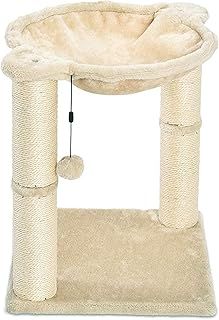 Amazon Basics Cat Tree Tower With Scratching Post And Hammock Bed for Indoor Cat - 16 x 20 x 16 Inches, Beige