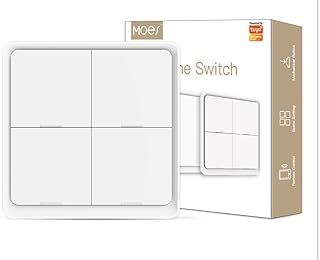 MOES Scene Switch, ZigBee Wireless 12 Scene, Mechanical Push Button Battery Powered, Smart Home Automation Scenario Switch for Tuya Smart Devices, Requires ZigBee Gateway, White