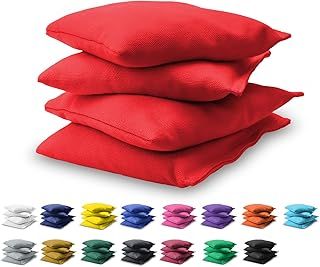 GoSports Cornhole Bean Bags Set of 4, Regulation All Weather, Red