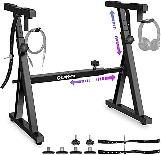 CAHAYA Keyboard Stand Heavy Duty Adjustable Width & Height Fit 66 76 88 Keys Digital Piano Z Style Model CY00366-1
