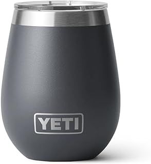 YETI Rambler Wine Tumbler, Vacuum Insulated Stainless Steel Tumbler with Magslider Lid, Charcoal, 10 oz (296 ml)