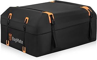 Waterproof Car Roof Bag - Car Rooftop Cargo Carrier Bag – 19 Cubic Ft Roof Rack Cargo Carrier, Includes Anti-Slip Mat, 4 Door Hooks, Reinforced Zipper/Buckle, with or Without Rack