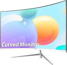 Z-Edge 27 Inch Curved Monitor Full HD 1080P LED Computer Monitor 75Hz, VA Panel, Ultra-Thin Bezel, Flicker-Free Eye-Care, 178° Wide Viewing Angle, VGA HDMI Port, White
