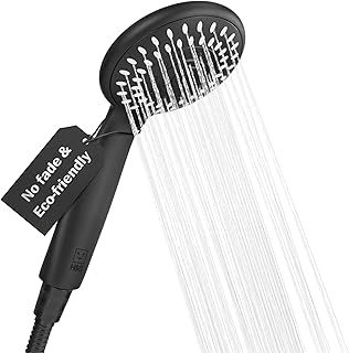H&S Adjustable Shower Head with High Pressure - Universal Handheld Showerhead with 5 Different Spray Modes - Powerful Chrome Replacement - for Low Water Pressure