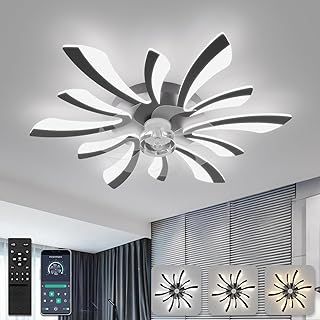 30.7" Ceiling Fans with Lights and Remote Large Ceiling Light Fan Chandelier Dimmable 6 Speed DC Summer/Winter Ceiling Fans with Lamps Modern Ceiling Lighting for Bedroom Living Room Lounge