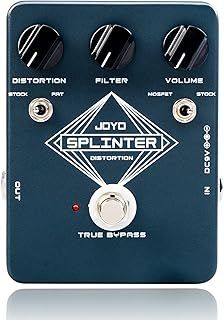 JOYO Distortion Guitar Effect Pedal with Selectable MOSFET & FAT Clipping Thick Boost Distortion - True Bypass (SPLINTER JF-21)