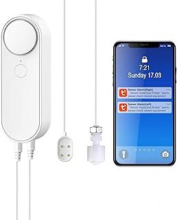 WiFi Water Leak & Water Level Detector, 2-In-1 Tuya Smart Sensor Alarm Loud Volume APP Alert Monitoring with 6.5 Feet Detection Line for Swimming Pool Fish Tank Aquarium