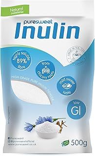 Puresweet® Premium Inulin Prebiotic Fibre Powder 500g - Chicory Root, 100% Pure Inulin, Highly Soluble, Made in The EU, Fructo Oligosaccharide (FOS), Gluten Free, Vegan.