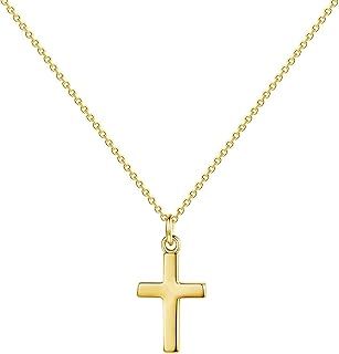 14K Gold Plated Tiny Cross Pendant Necklace for Women Simple Cross Necklaces Birthday Gifts for Women Girl Fashion Jewelry