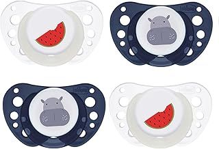 Chicco Day & Night 16-36 Months Silicone Pacifier Physio Air, Pack of 4 (2 Day + 2 Night), Soft Silicone, 2 Travel Boxes, Made in Italy