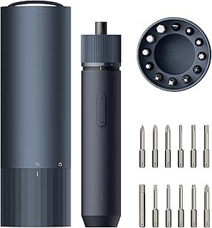 HOTO Electric Screwdriver Set, 3.6V Rechargeable Screwdriver Set with 12 S2-Steel Bits, Cordless Power Screwdriver with LED Light, All-in-One Design, 3 Torque, 4N·m 1500mAh, USB-C Charging