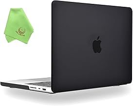 UESWILL Compatible with 2021 2022 2023 2024 MacBook Pro 16 inch M4 M3 M2 M1 Pro Max Chip Model A3403 A3186 A2485 A2780 A2991 Matte Case Cover + Microfiber Cloth, Black