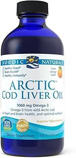 Nordic Naturals Arctic CLO, Heart and Brain Health, and Optimal Wellness, Orange, 8 oz.