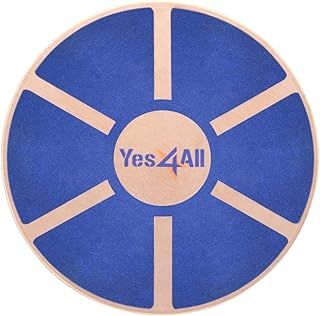 Yes4All Wooden Wobble Balance Board,Core Strength Exercise Fitness Accessory, Workout Stability Equipment, Standing Desk Use