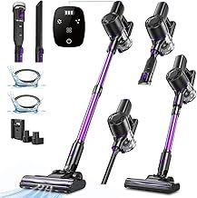 Vexilar V8Pro Cordless Vacuum Cleaner with Upgraded Floor Brush, Up to 40Mins Runtime, 30Kpa Stick Vacuum with Touch Screen, Self-Standing Lightweight Handheld Vacuum for Hard Floor Carpet Pet hair