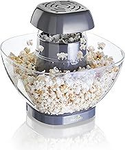 Joe & Seph's Gourmet Popcorn Maker | Electric air-popping popcorn machine, removable bowl, best air popcorn popper, fat free, low calorie snack, Grey