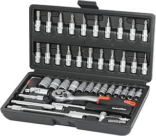 ValueMax 46-Piece Socket Wrench Set| 1/4“ Socket Set| Cr-V Steel Ratchet Set| Mechanic Tool Kit| Car Repair Tools