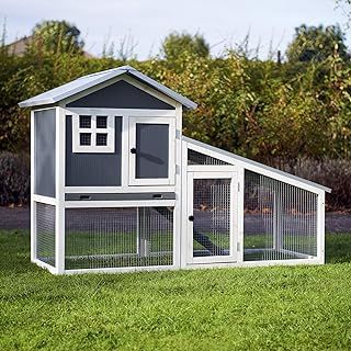 FeelGoodUK BUNNY ARK - Hybrid - Double Tier Rabbit Hutch and Run Guinea Pig Hide House Cage Pen Home (RH10)