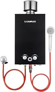 Camplux BW264BC 10L Gas Water Heater with Rain Cover, GAR CE Certified, Use for Camping, RV, Horse Washing