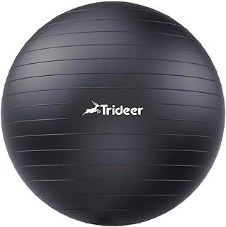 Trideer Exercise Ball Yoga Ball, 5 Sizes Pregnancy Ball for Balance, Fitness, Anti-Burst Birthing Ball & Heavy Duty Ball Chair, Gym Ball with Pump
