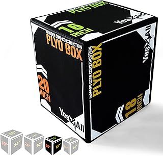 Yes4All 3 in 1 Soft Plyo Box Wooden Core, Foam Plyometric Box for Exercise, MMA, Plyometric Training, Available in 4 Sizes