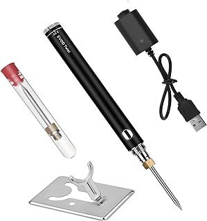 Soldering Iron Kit, USB Soldering Iron, 8W Wireless Charging Soldering Iron, Rechargeable Fast Heating Soldering Iron, 5V Battery Portable Cordless Soldering Iron with Soldering Tips