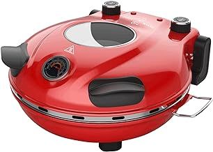 Klaif Electric Pizza Maker 420°C Pizza Oven 1200W 5 Individual Temperature Settings Refractory Stoneware 31 cm Red