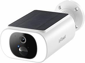 ieGeek No Subscription Fee 2K Solar Security Camera Outdoor Wireless with Built-in Solar Panel, Battery CCTV Camera System, Outdoor Camera Home WiFi Security Camera,Color Night Vision,Motion Detection