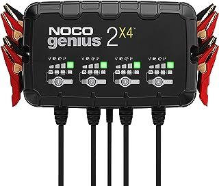 NOCO GENIUS2X4, 4-Bank, 8-Amp (2-Amp Per Bank) Fully-Automatic Smart Charger, 6V And 12V Battery Charger, Battery Maintainer, And Battery Desulfator With Temperature Compensation