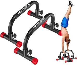 Parallettes Bars Dip Calisthenics Push Up Bars 10.2 in High 300Kg/661lbs Weight Capacity Strength Training Home Gym Workouts Calisthenics Equipment [19.6x10.2x10.2 in]