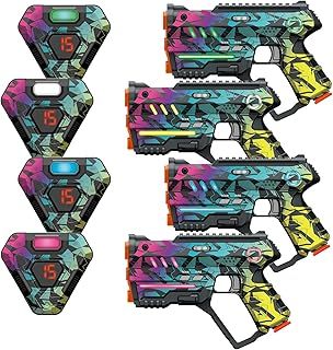 Laser Tag Set of 4, Lazer Tag Game for Kids Indoor & Outdoor Play, Gift Ideas for Kids Teens and Adults, Cool Toys for Teenage Ages 8 9 10 11 12+Year Old Boy & Girls