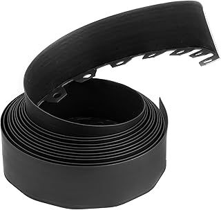 Lawn Garden Edging Border 32ft | 10m with Heavy-Duty Ground Stakes 10CM High Flexible Flower Bed Edge and Reinforced Plastic Pegs, Professional Landscape Dividers, Weather Resistant (Black)
