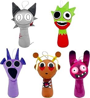 5 Pcs Sprunki Plush Toy, 9.8" Funny Sprunki Plushies For Games Fans,Super Soft Collectible Stuffed Toy,Christmas Birthday Gifts For Boys Girls And Fans Aged4 5 6 7 8 9 10+Years Old Stocking Stuffers
