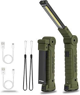 LED Rechargeable Torch,Vagocom Torches Bright Work Light,Mechanic Tools Gifts for Him Mens,Portable Emergency Inspection Lamps with Magnetic Base and Hook for Camping Christmas Birthday Gift(2 Pack)