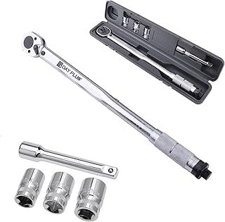 Autofather Ratchet Torque Wrench 28-210Nm, 1/2" Wheel Bolt Wheel Nut Wrench incl. Extension & Wheel Bolt Sockets 17mm-19mm-21mm