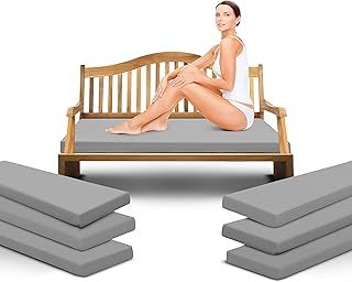 Outdoor Garden Bench Cushion Seat Pad for 2/3/4 Seater Patio Furniture Waterproof Swing, Hammock, Rattan Sofa 108/140/170cm Long Bench Chair Cushions Pad (3 Seaters-143x52x5cm, Grey)