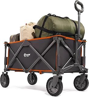 Portal Festival Camping Trolley Cart with Wheels Folding Garden Beach Wagon Foldable Pull along Trolley 100KG Trailer Collapsible with Removable Fabric for Picnic Transport Outdoor