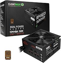 GameMax 750W Rampage Power Supply (No Power Cable inc.), Semi-Modular, APFC, Japanese Tk Main Capacitor, 80 Plus Bronze, 88% Efficiency, 14cm Cooling Fan, Real Power Gaming | Black