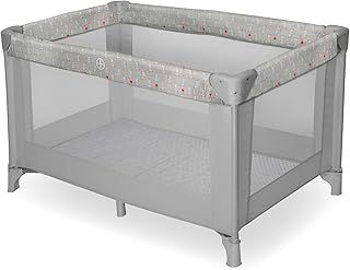My Babiie Travel Cot - Lightweight, From Birth to 15kg, Easy Fold & Compact, Travel Bag, 120cm x 60cm Padded Mattress - Quilted Black