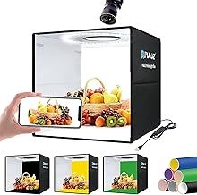 Photo Studio Light Box,16" x 16"/40 x 40cm Professional Portable Foldable Photography Dimmable Shooting Tent Kit with 160 LED Lights,Double-Side Background Paper with 12 Colors (40 * 40cm)