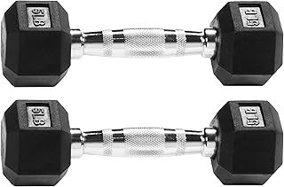 Signature Fitness Coloured Rubber Coated Hex Dumbbell Set