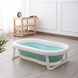 GoBuyer Ltd Baby Bath Tub for Toddler Kids Infant - Basin - Foldable Safe Non-Slip Portable for 0-4 Years (Green)
