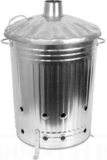 90 Litre 90L Extra Large Galvanised Metal Incinerator Recycle Garden Rubbish Fire Burning Bin Leaves Wood Burner